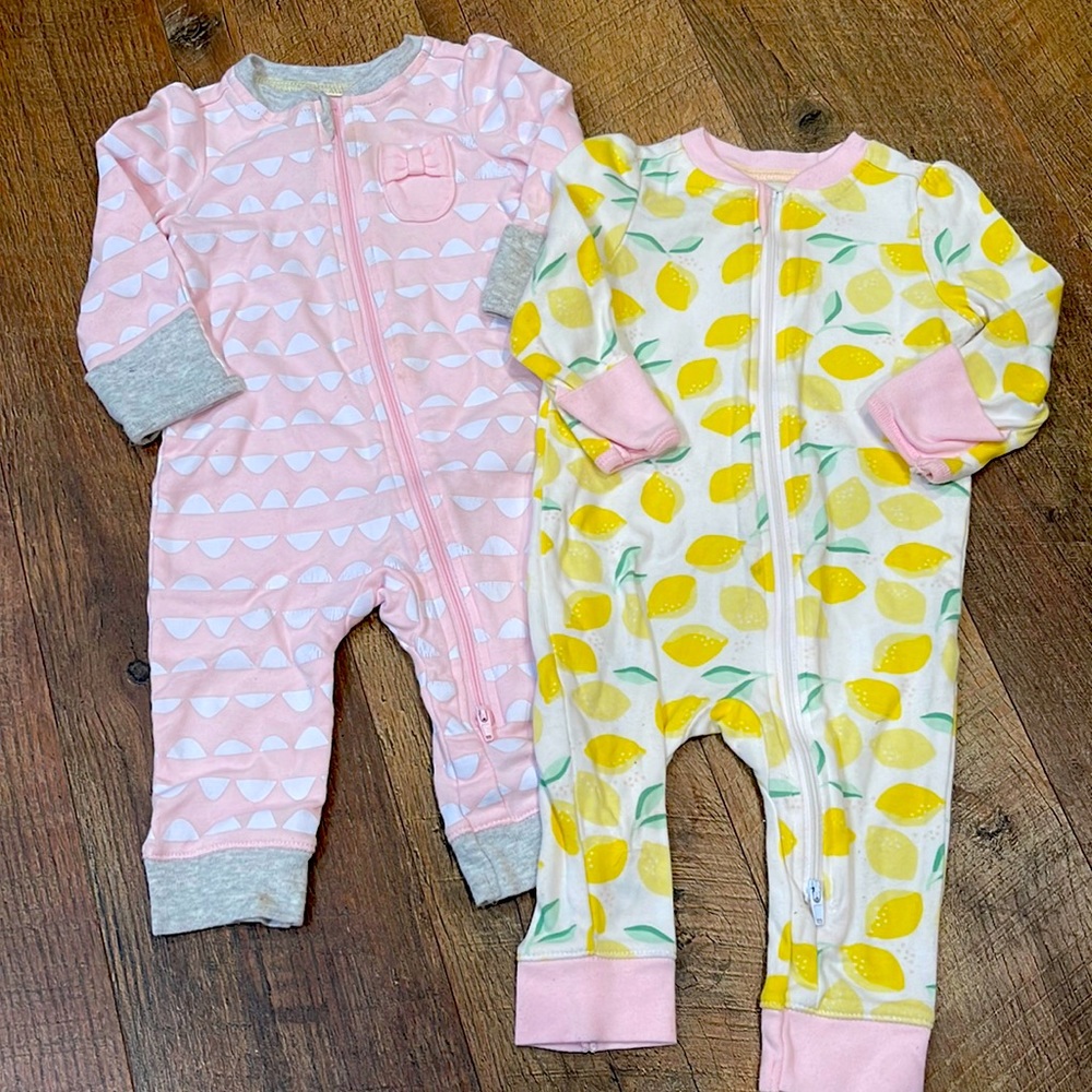 3-6 month footless sleepers (2)